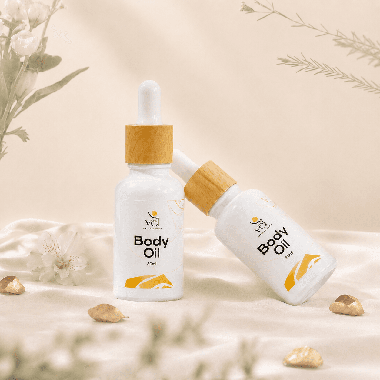 Body Oil official VEL two-view product photograph