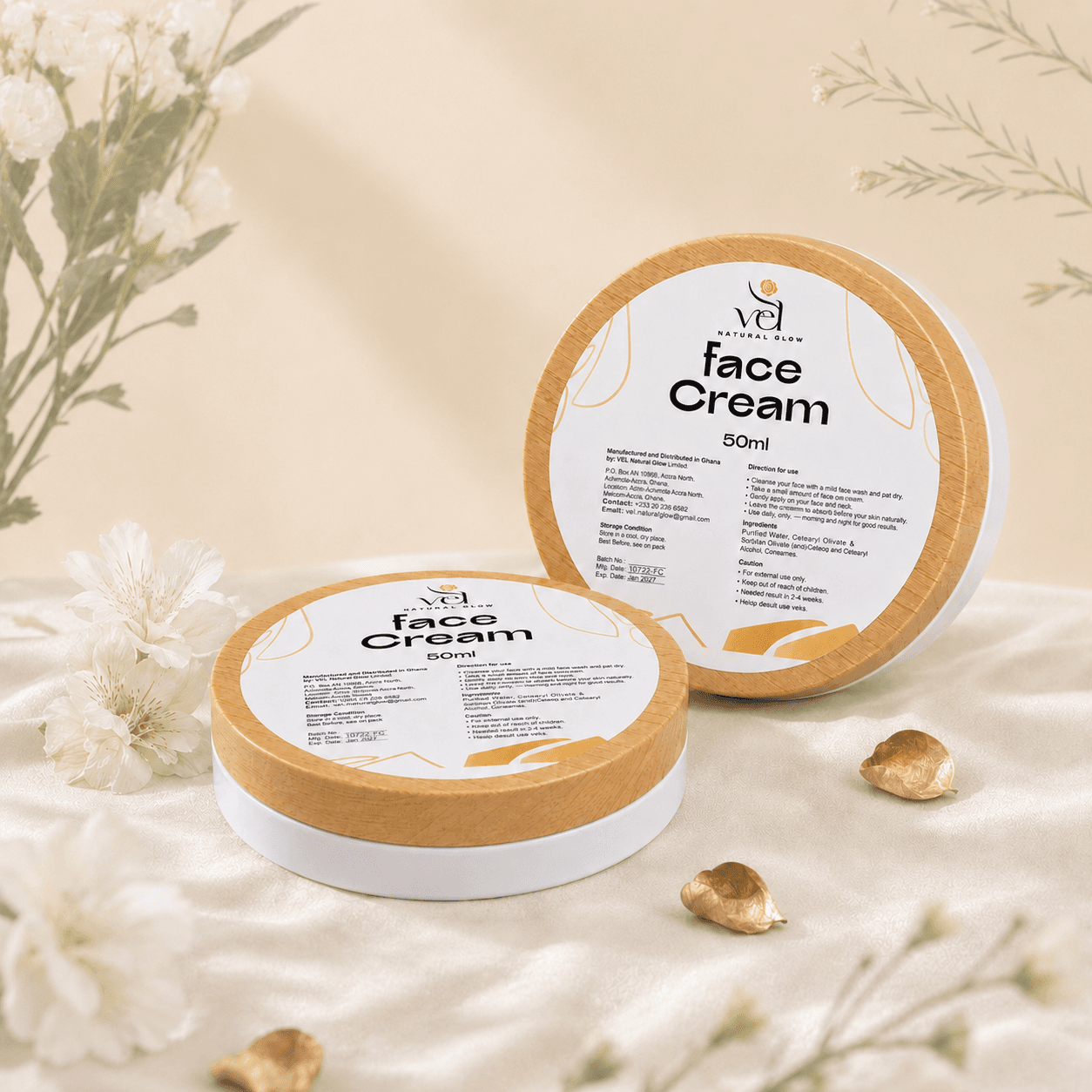 Face Cream official VEL two-view product photograph
